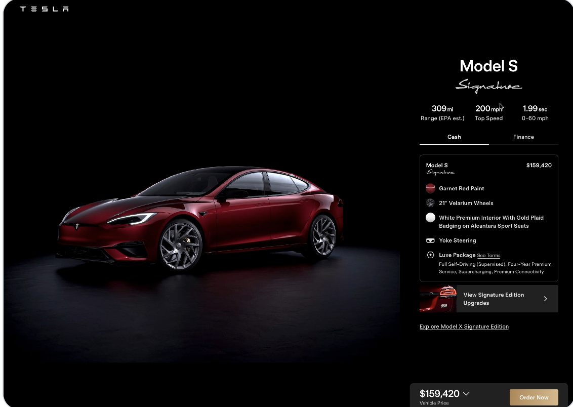2026 Tesla Signature Series in Garnet Red