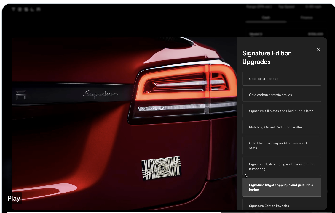 Rear Signature badging shown in Signature Edition upgrades